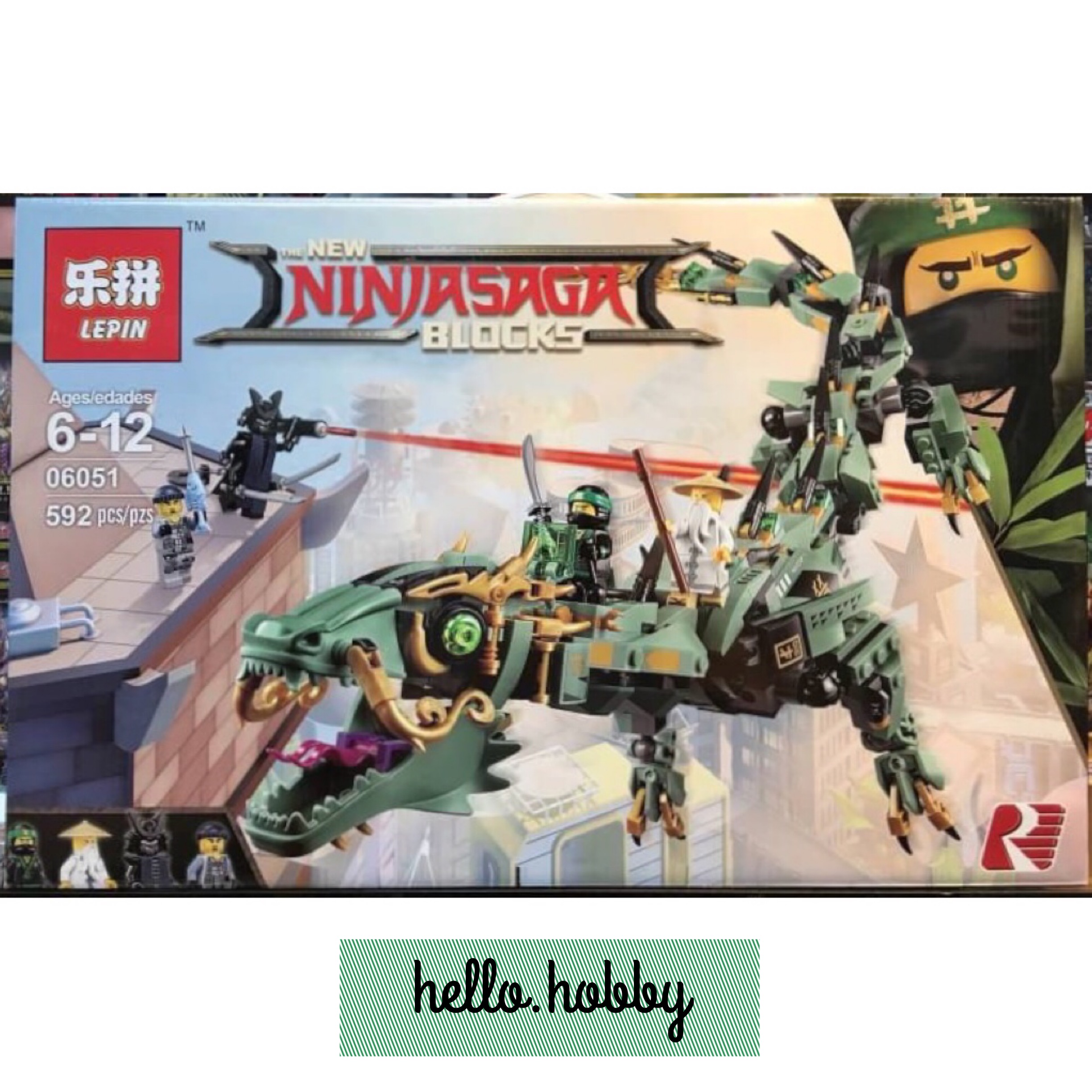 Lepin 06051 Ninjago Green Ninja Mech Dragon 592pcs