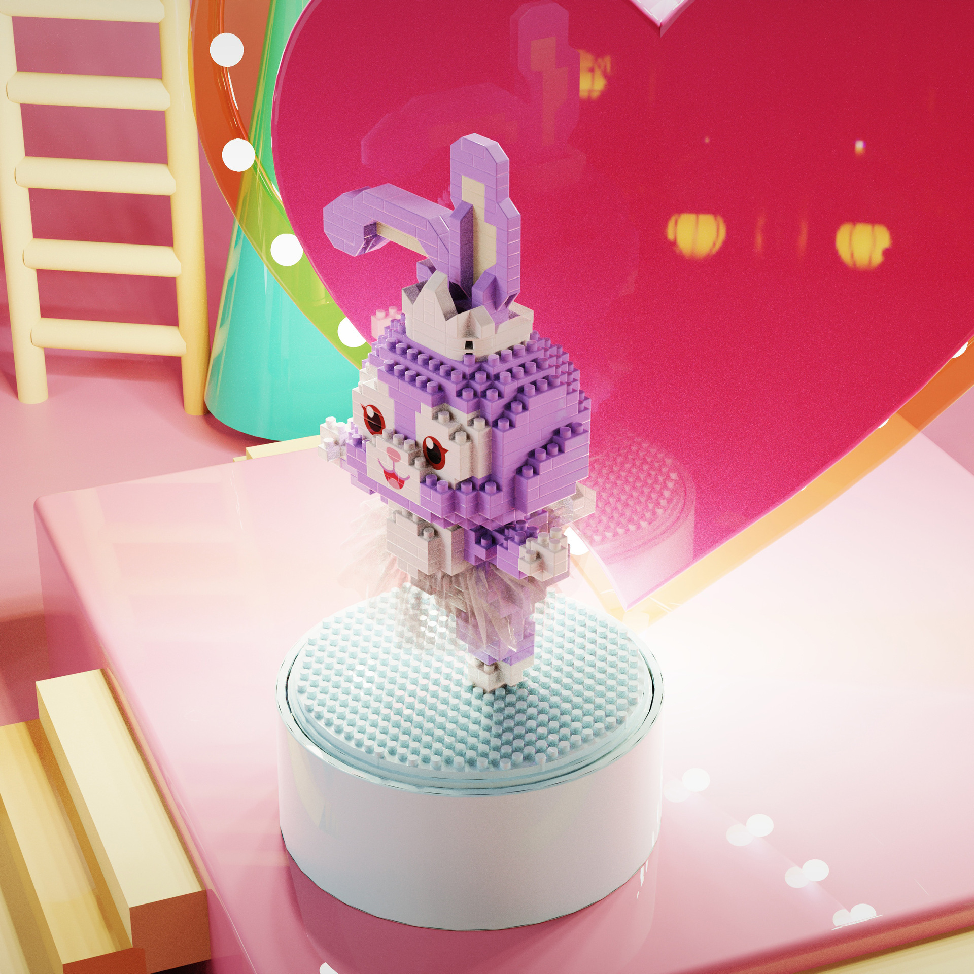 ตัวต่อนาโน กล่องดนตรี Size XL - Gejia 6064 - Disney - Duffy - Stella Lou Ballet Music Box 526pcs