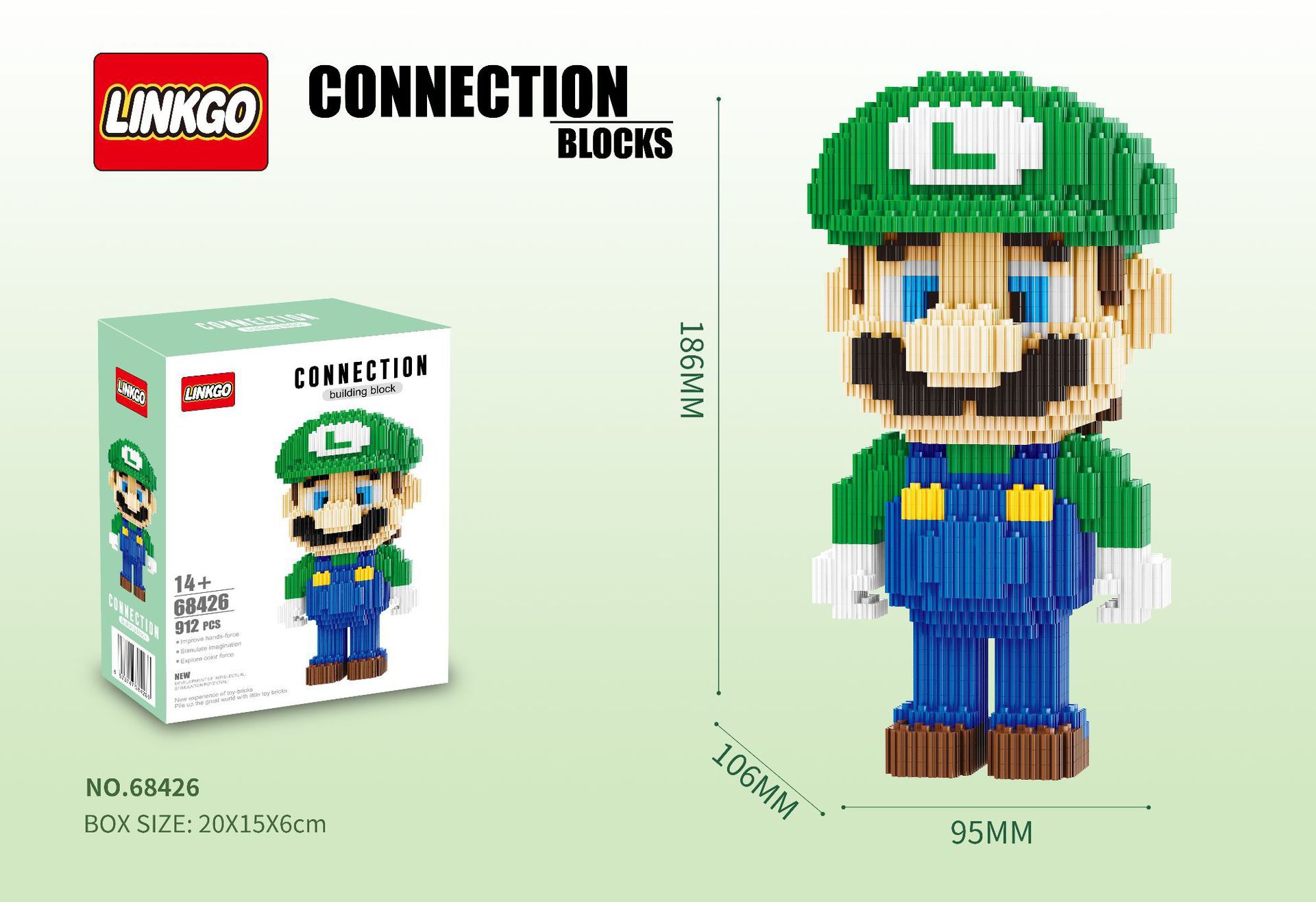 เลโก้นาโนแบบเฟืองไซส์ XXL - Linkgo 68425-68426 Super Mario