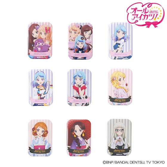 PRE-ORDER : Aikatsu! Series Square Can Badge Full Set