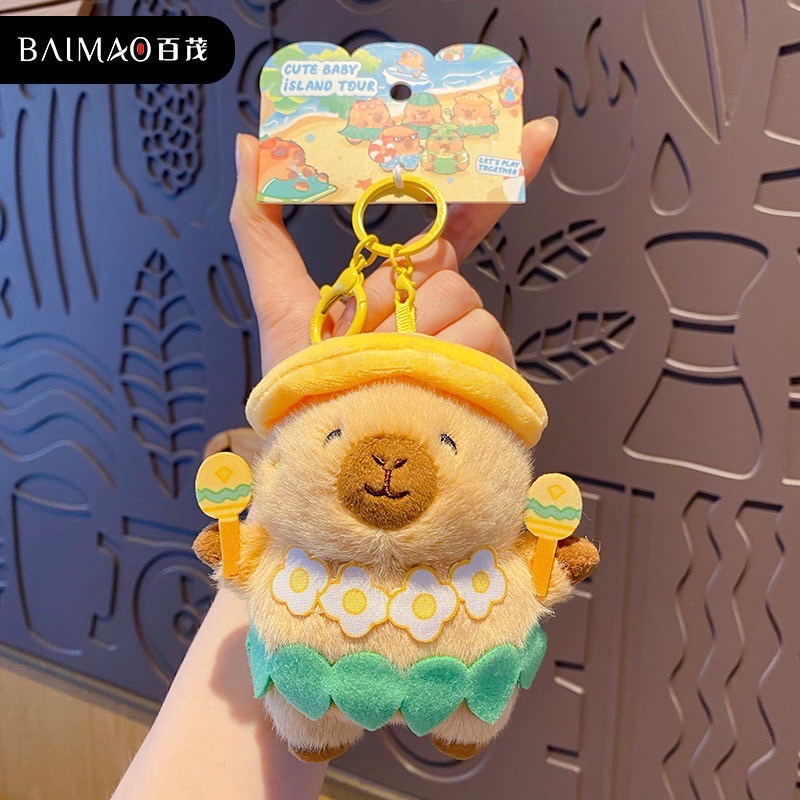 ตุ๊กตาพวงกุญแจ คาปิบาร่า ลิขสิทธิ์แท้ Capybara - Island Resort Series Plush Pendant Keychain by Baimao