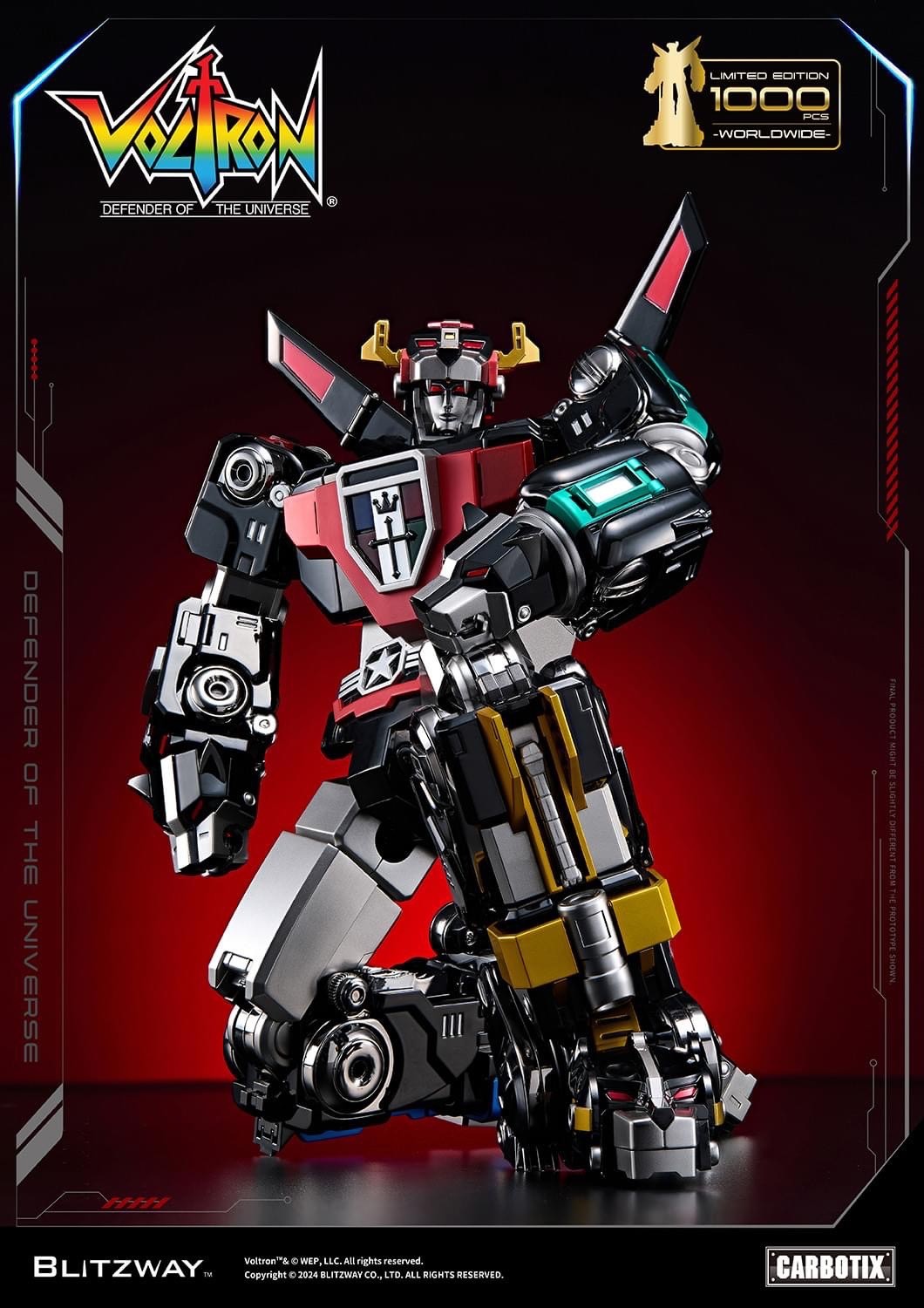 Pre-order : *Limited 1,000 pcs* Carbotix Black Voltron + base by Blitzway
