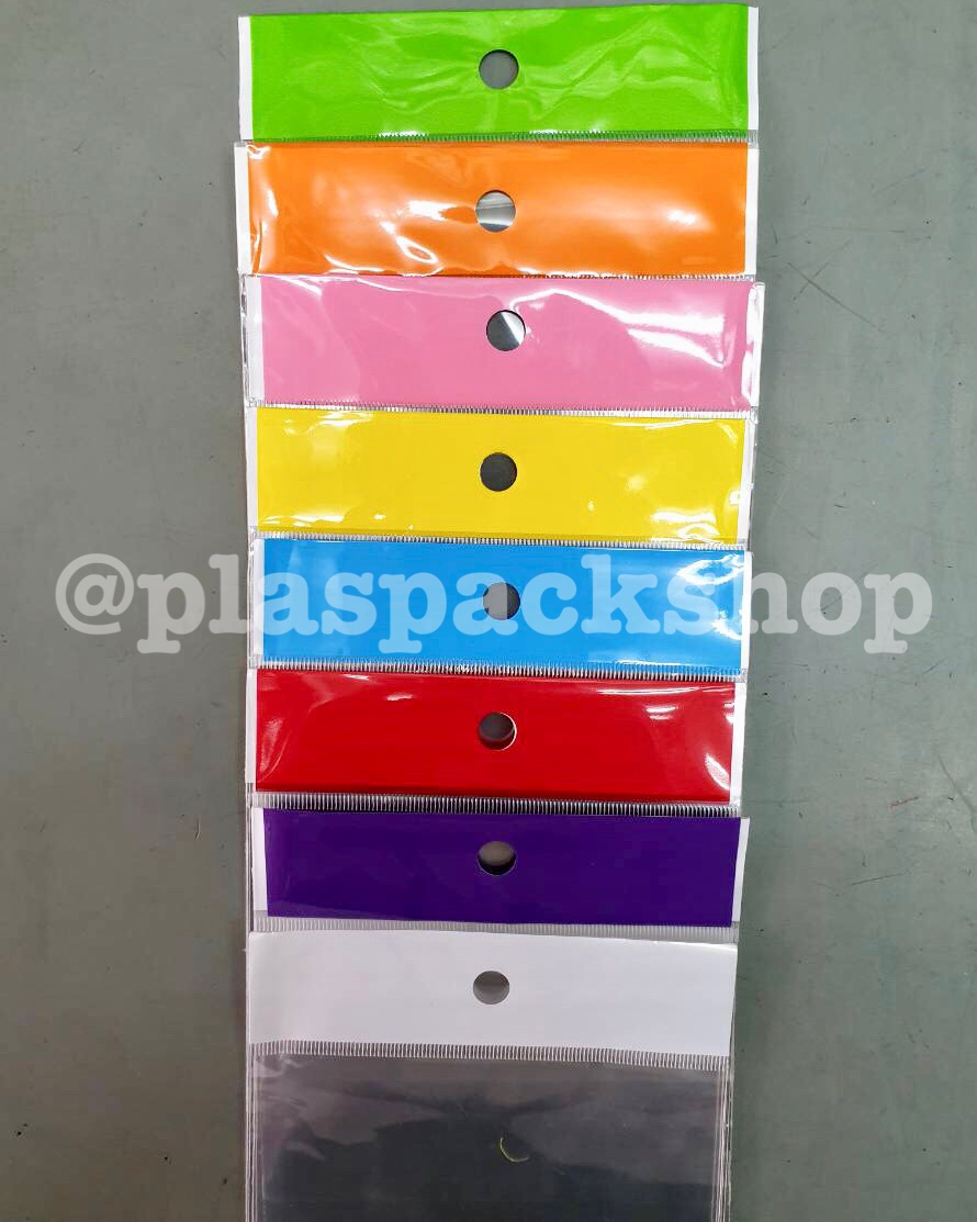 ถุงหัวเเขวน ฝากาว 4x6(ม่วง เขียว เหลือง เเสด เเดง ฟ้า ชมพู ขาว) 100ใบ