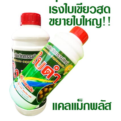 ใบดำ[ Black Leave,1L.]: อาหารเสริมเร่งใบเขียว ส่งเสริมการเจริญของใบ เเบ่งเซลขยายใบใหญ่ เร่งใบแก่ เสริมธาตุ์อาหาร แมกนีเซี่ยม[Mg]