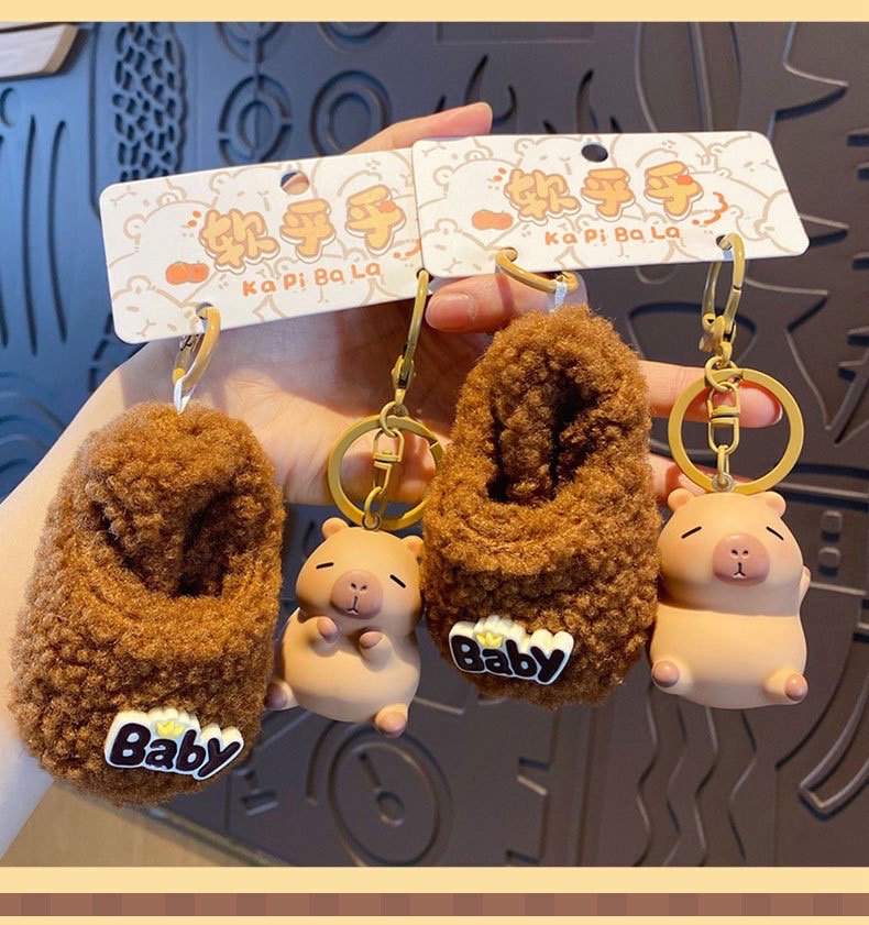 ตุ๊กตาพวงกุญแจ Capybara Soft And Fluffy Plush Keychain by Baimao