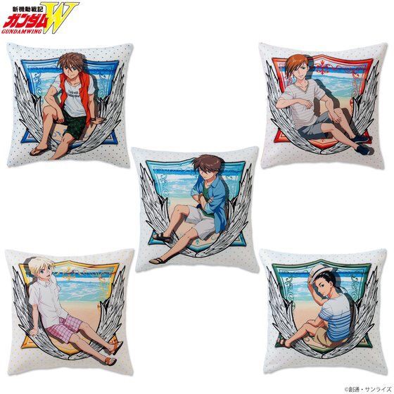 PRE-ORDER : New Mobile Report Gundam W Summer Fashion Illustration Item Cushion Cover