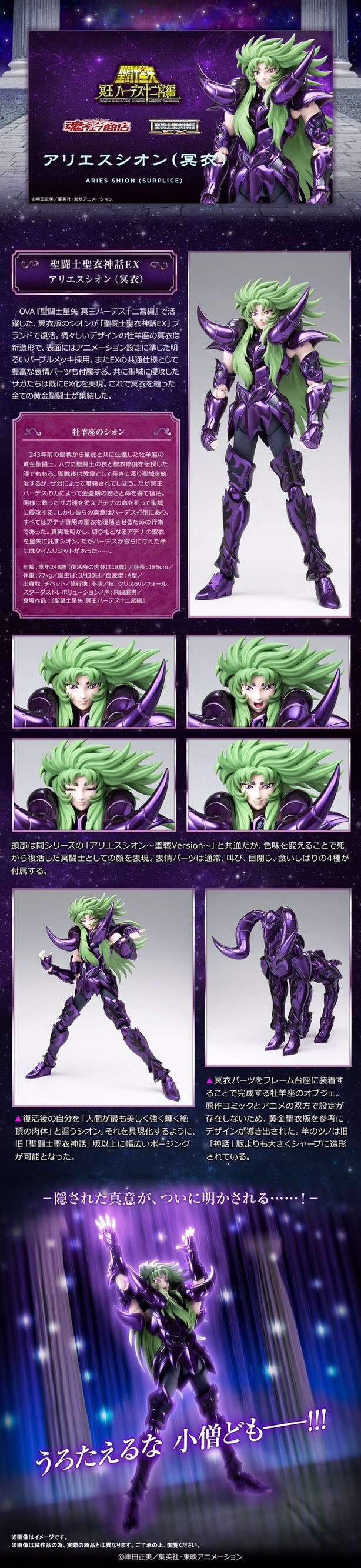 Saint Seiya SAINT CLOTH MYTH EX - ARIES SHION (SURPLICE) by Premium Bandai (มีกล่องน้ำตาล)