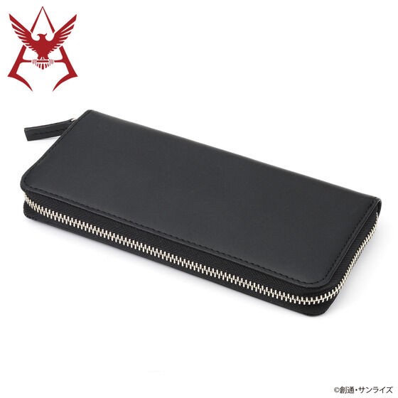 PRE-ORDER : Mobile Suit Gundam Leather Item Collection Char Mark Silver Ver. Long Wallet