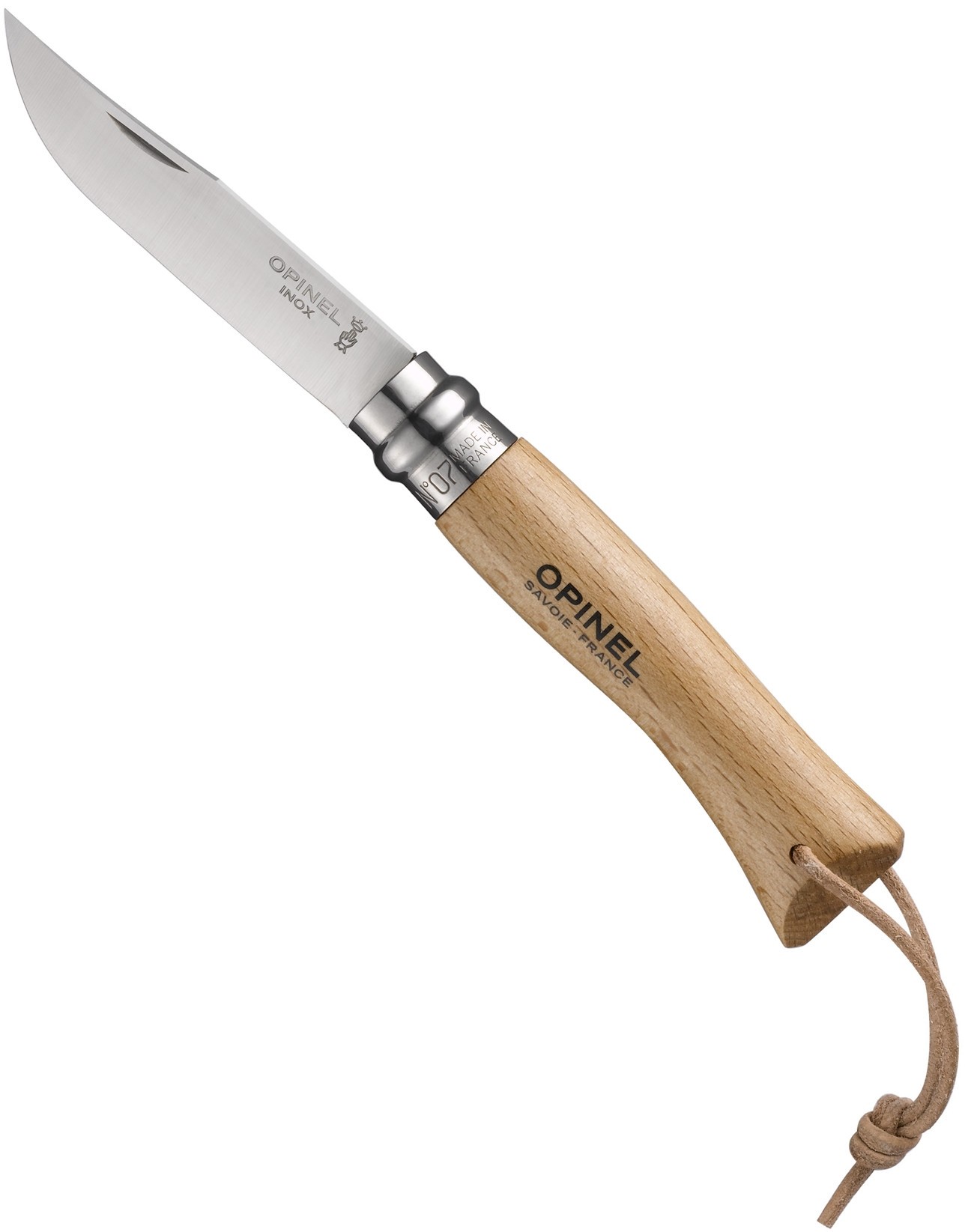 มีด Opinel No.7 stainless steel with leather lace (001372)