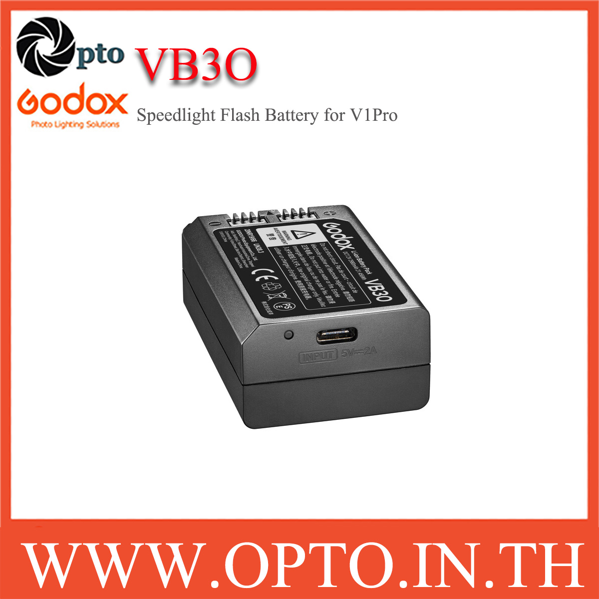 VB30 Godox Speedlight Flash Battery for Godox V1Pro แบตเตอร์รี่ VB30