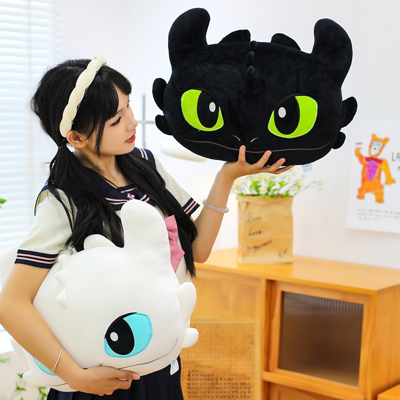 หมอนอิง เขี้ยวกุด ลิขสิทธิ์แท้ How to Train Your Dragon Series - Night Fury Cool Plush Hug Toy by Potdemiel