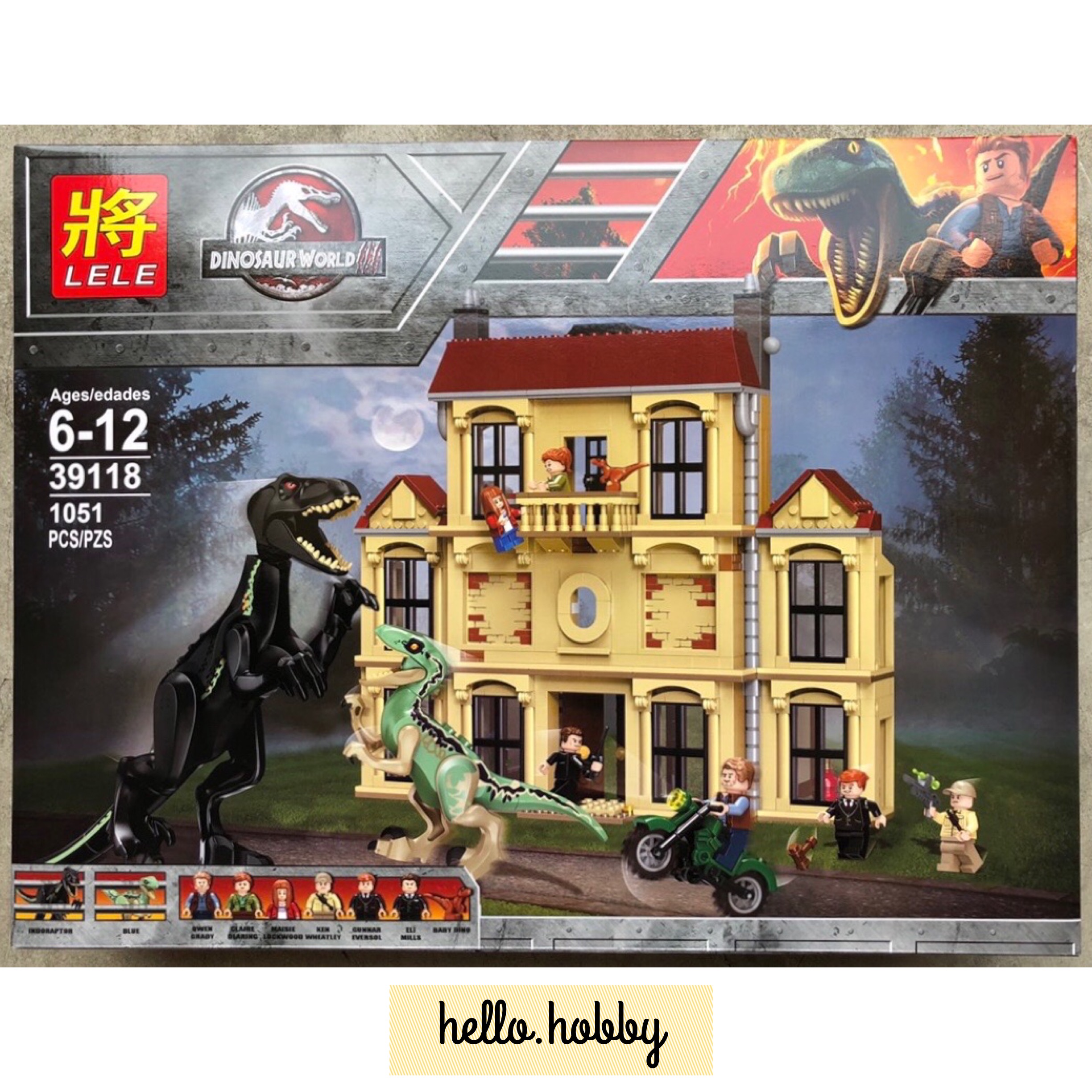 Lele 39118 Jurassic World Indoraptor Rampage at Lockwood Estate 1051pcs