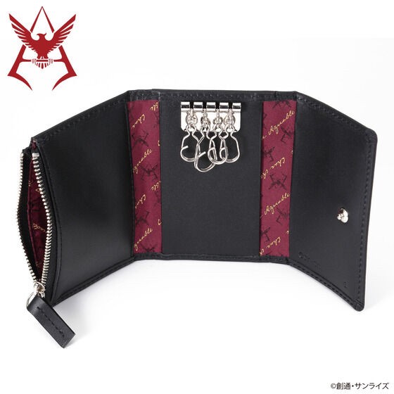 PRE-ORDER : Mobile Suit Gundam Leather Item Collection Char Mark Silver Ver. Pass & Key Case