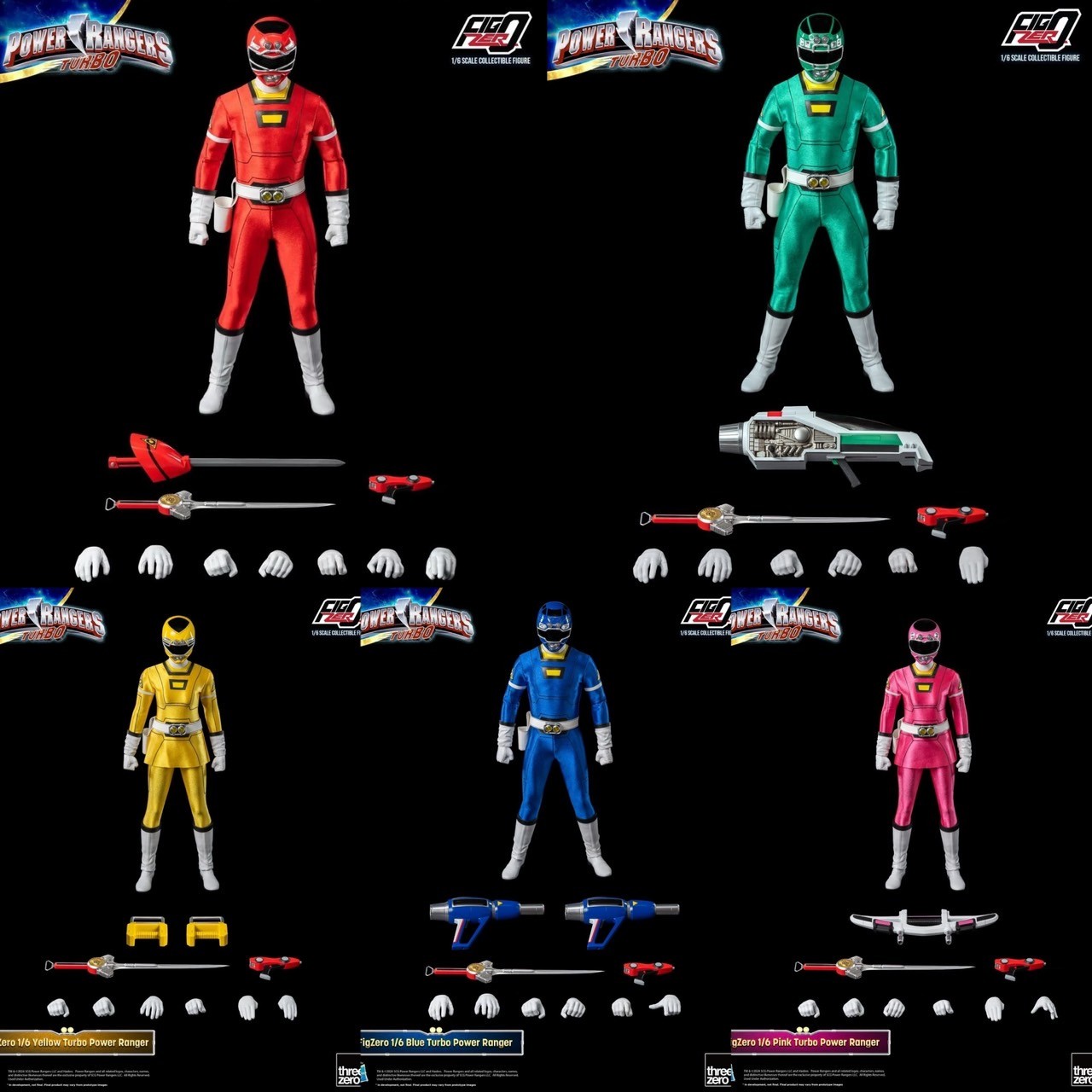 Pre-order : Power Rangers Turbo FigZero 1/6 Turbo Power Rangers Pack by Threezero