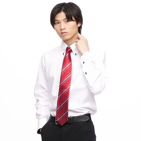PRE-ORDER : Kamen Rider Drive Shinnosuke Tomari Necktie Stripe Red x Gray (Large Sword Width 8 cm)