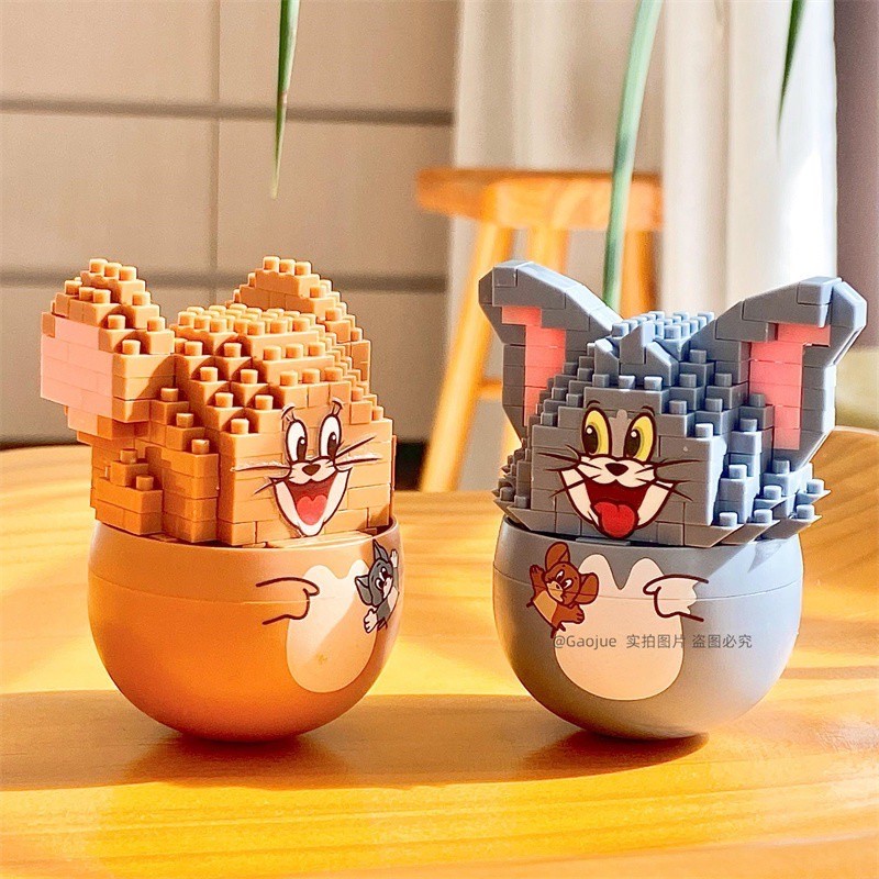 ตัวต่อนาโนตุ๊กตาล้มลุก Size M - Gejia 6091-6092 - Swing Ball Sanrio Tom & Jerry