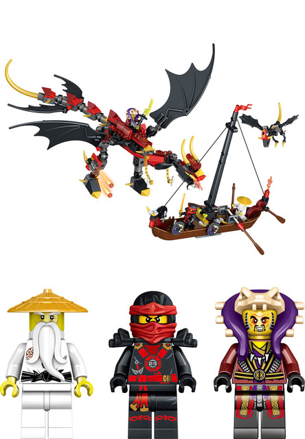 Lele 31014 Ninjago Phantom Ninja Master WU Battle Evil Dragon 329pcs