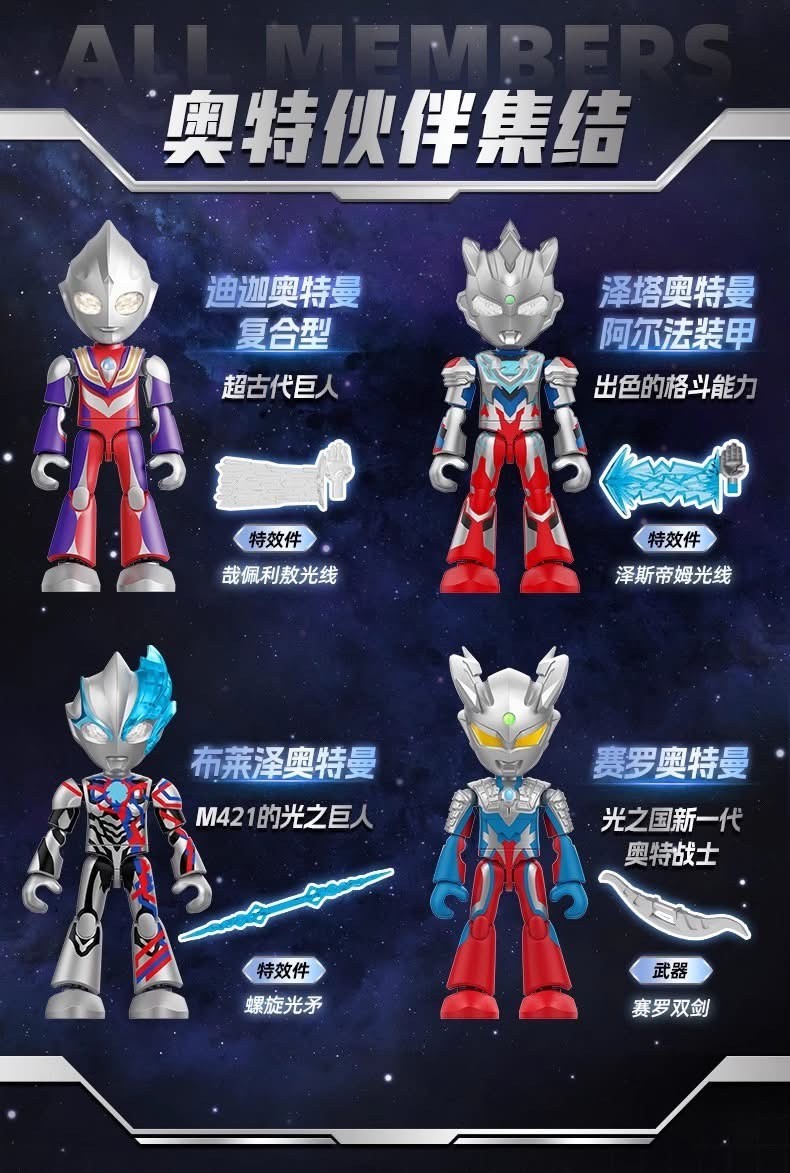 Pre-order : Blokees preCOOL Series Ultraman Amazing Level The Magic Edition 1 Plastic Model Kit (Set of 4) by Buluke Blokess Bloks