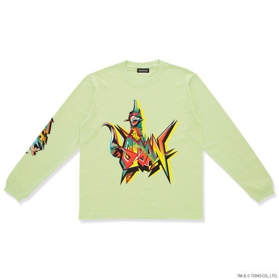 PRE-ORDER : Godzilla Gigan Illustration Long T-shirt A Type (Black / Milky Lime)