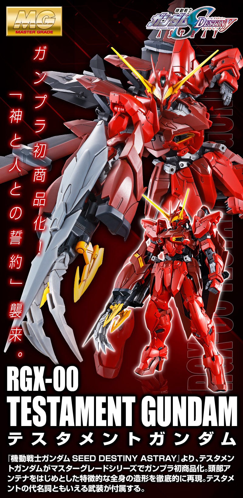 PRE-ORDER : MG 1/100 Testament Gundam Plastic Model