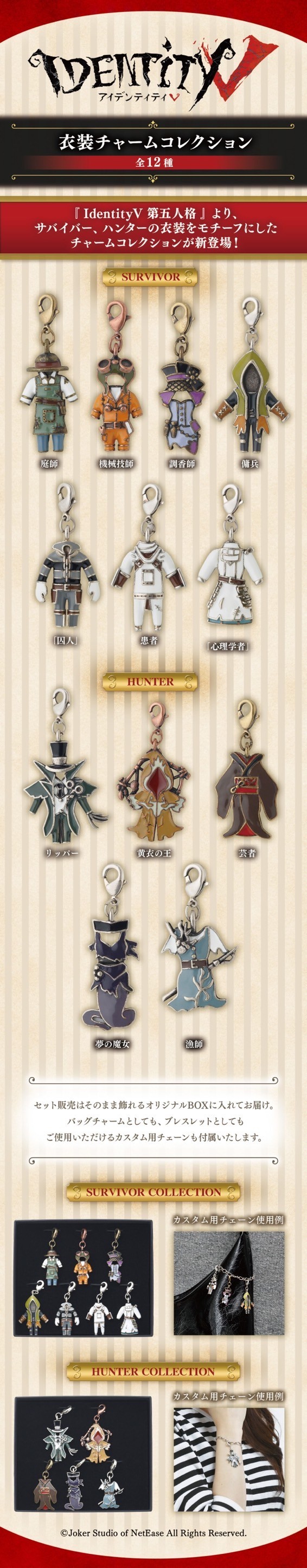 PRE-ORDER : Identity V Costume Charm Collection
