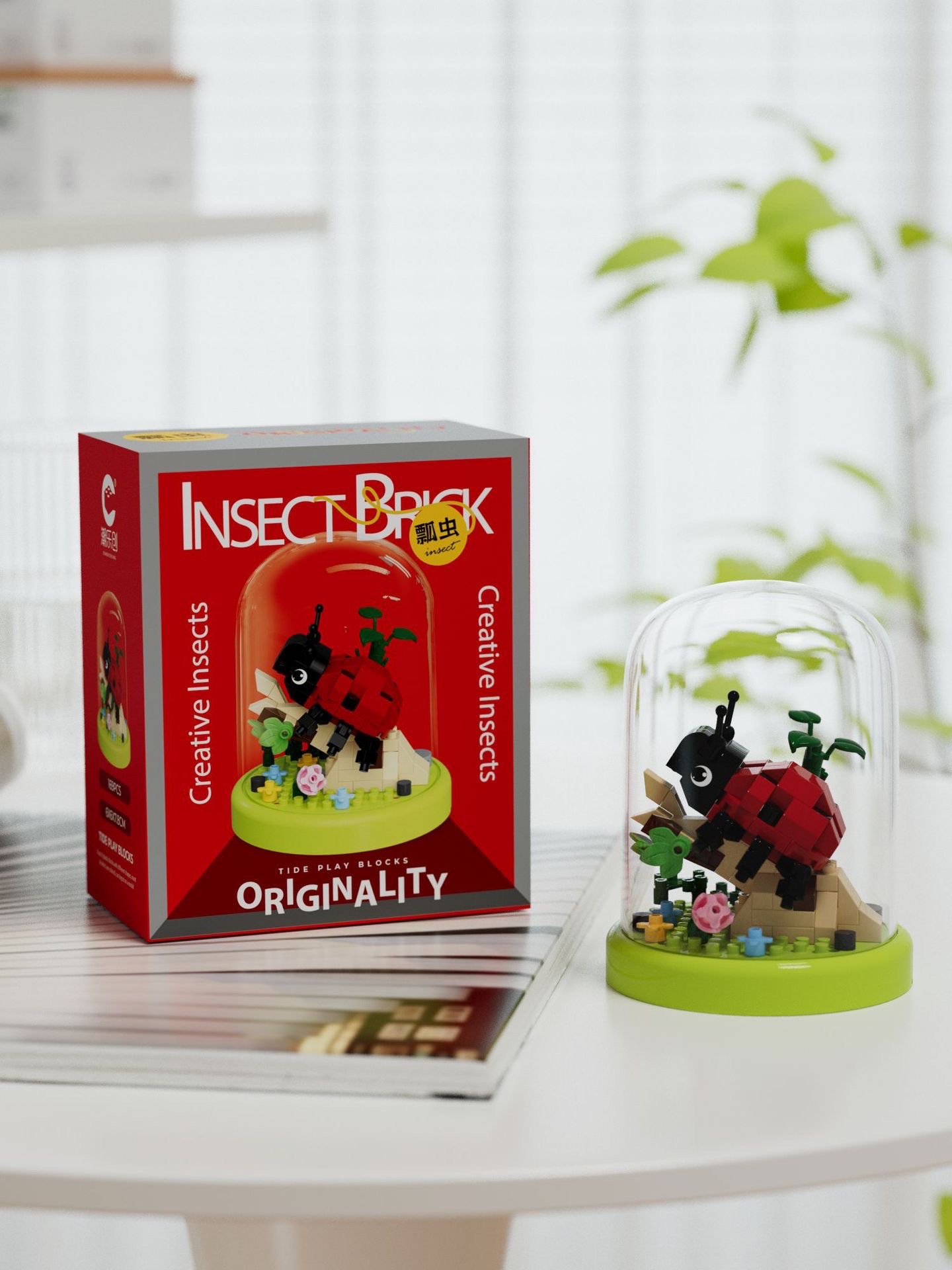 CLC - Flower & Insect ตัวต่อนาโนดอกไม้แมลงพร้อมฝาครอบ