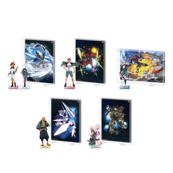 PRE-ORDER : Mobile Suit Gundam The Witch from Mercury Chara Pop Store Laminated Acrylic Illustration Board + Acrylic Stand Set