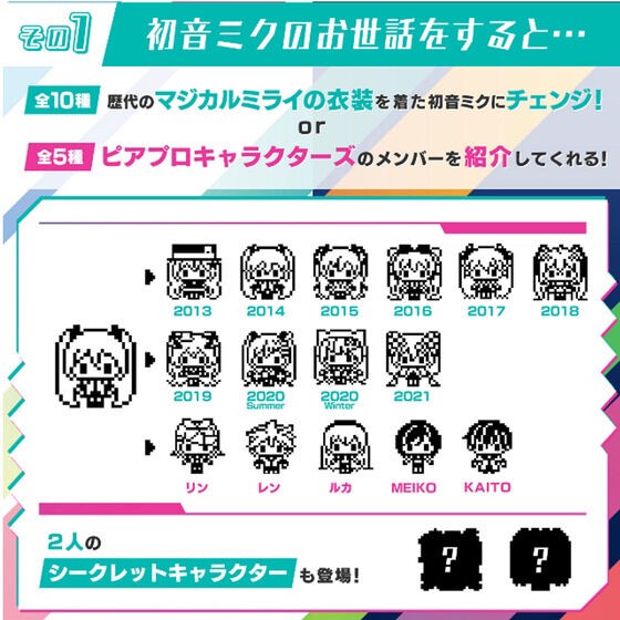 PRE-ORDER : Piapro Characters x Tamagotchi Hatsune Miku Cute Miku ver./ Cyber Miku ver.