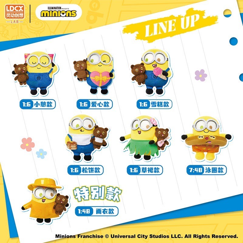 ตุ๊กตา พวงกุญแจ มินเนี่ยน Minions - Bob+Tim Bear Warm Daily Plush keychain Series by LCDX