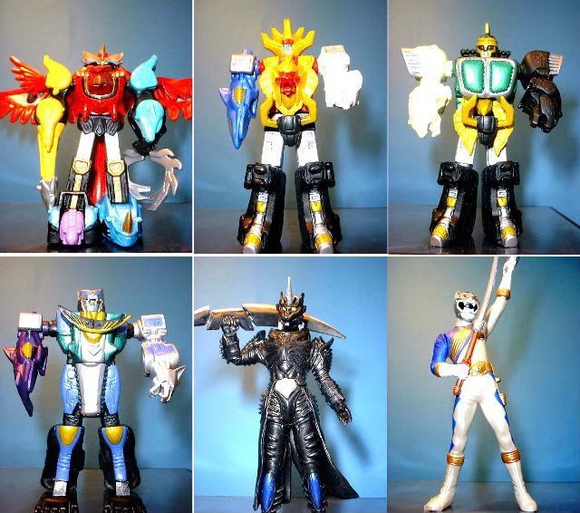 HG Power Rangers Wild Force Hyakujuu Sentai Gaoranger Gashapon by Bandai (Set of 6)