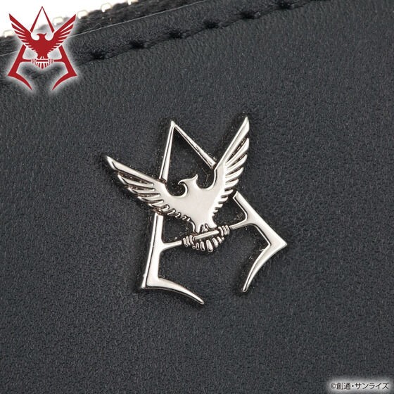 PRE-ORDER : Mobile Suit Gundam Leather Item Collection Char Mark Silver Ver. Long Wallet