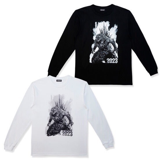 PRE-ORDER : Godzilla Monochrome Design Long Sleeve T-shirt