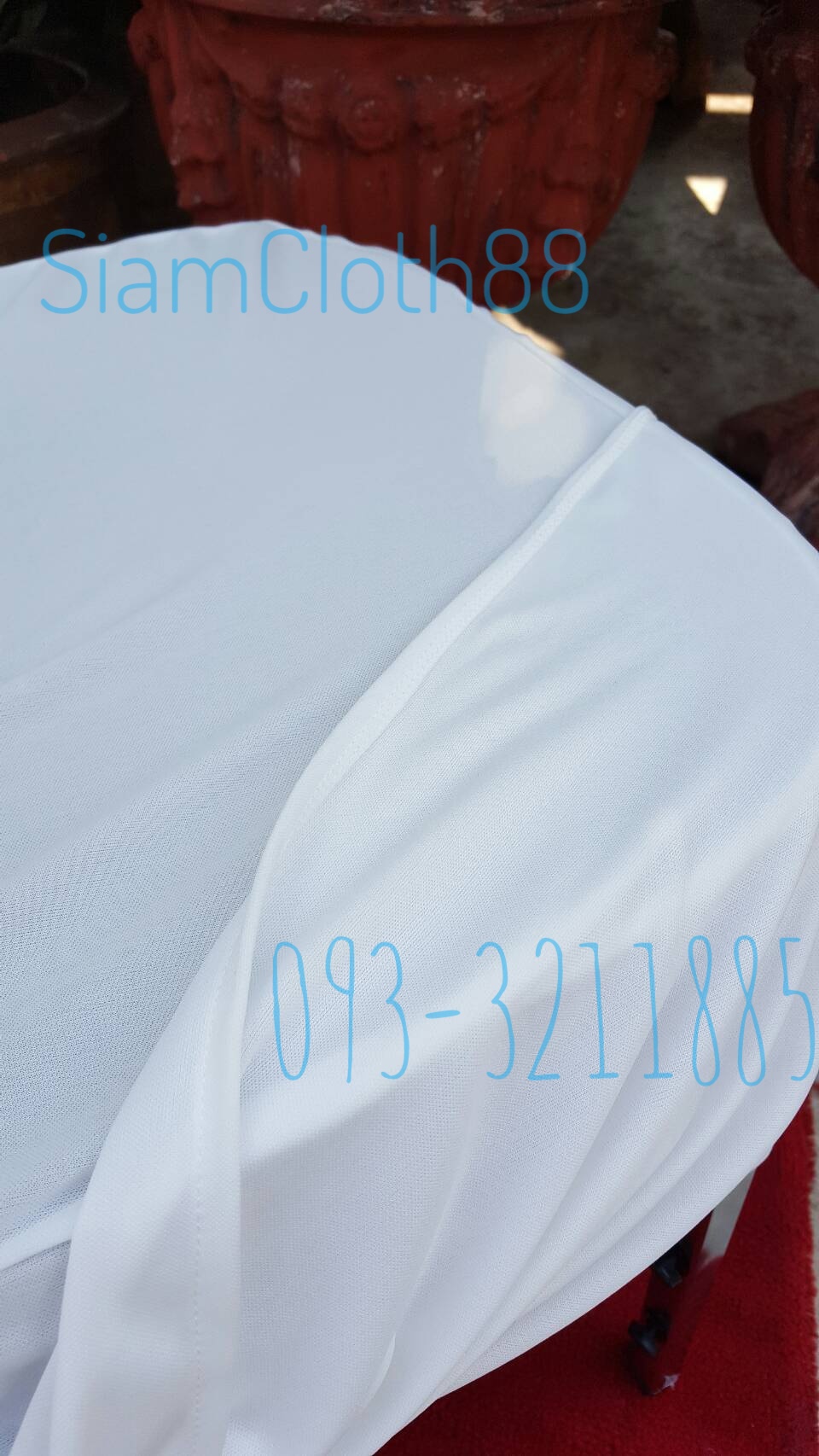 ผ้าคลุมเก้าอี้นวมเหล็ก ทรง A แบบ 1 จีบทวิสหลังชายเปิด