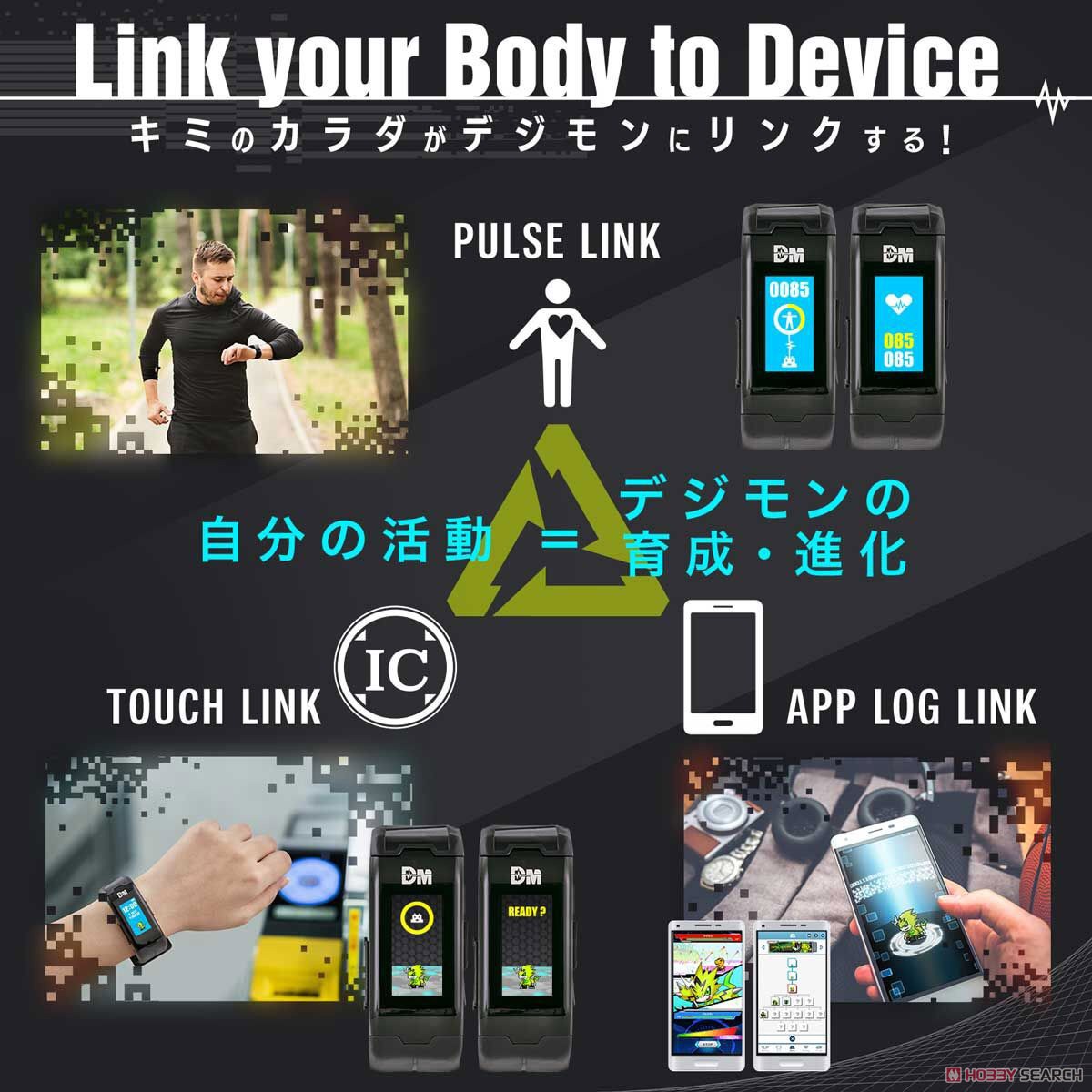 Vital Bracelet Digital Monster Ver.Black by Bandai