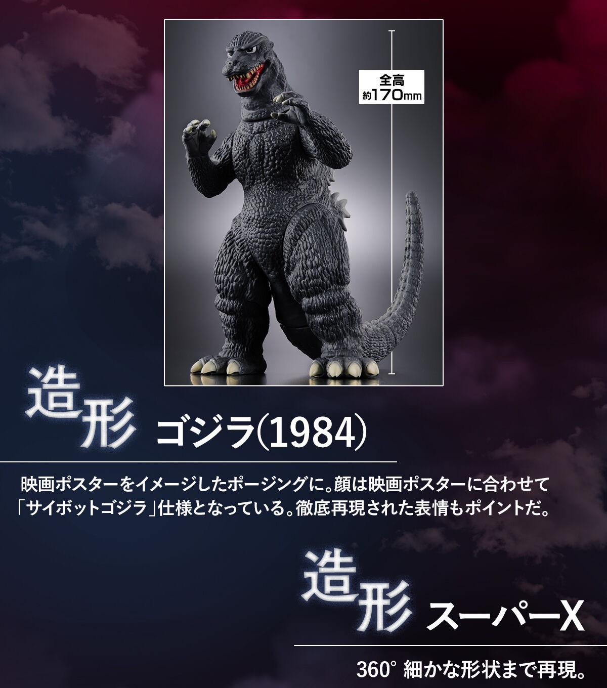 PRE-ORDER : Movie Monster Series Godzilla (1984) & Super X