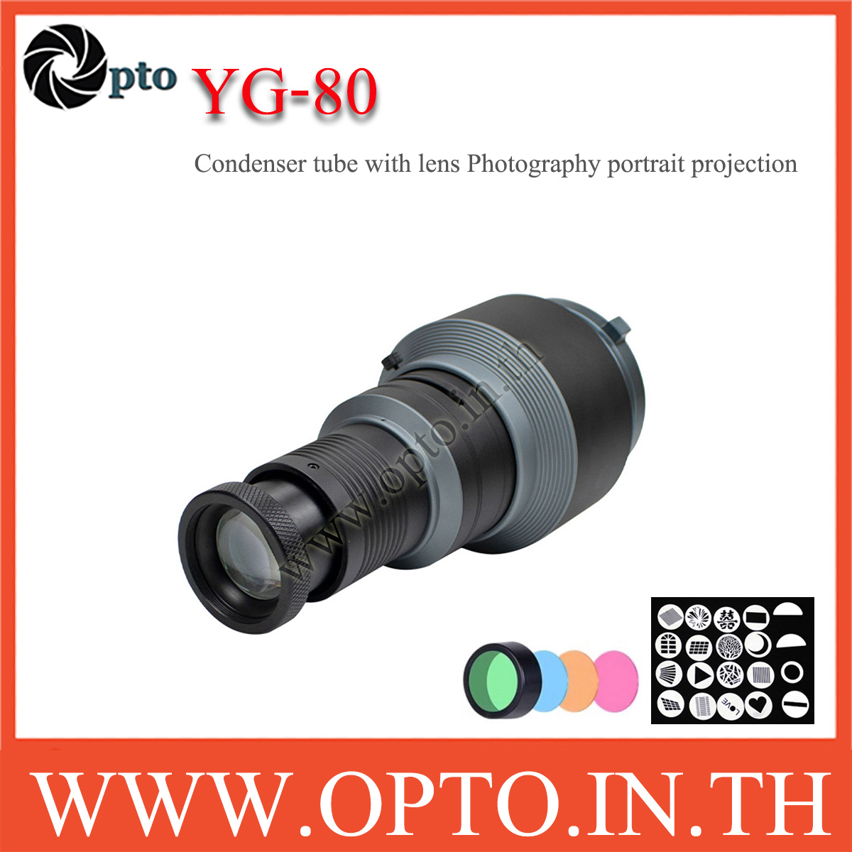 YG-80 condenser tube with lens Photography Projection Attachment ใช้สำหรับไฟต่อเนื่อง