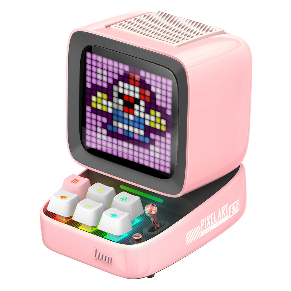 Divoom Ditoo Pro ลำโพง Bluetooth Pixel Art Mechanical Button สีชมพู Pink