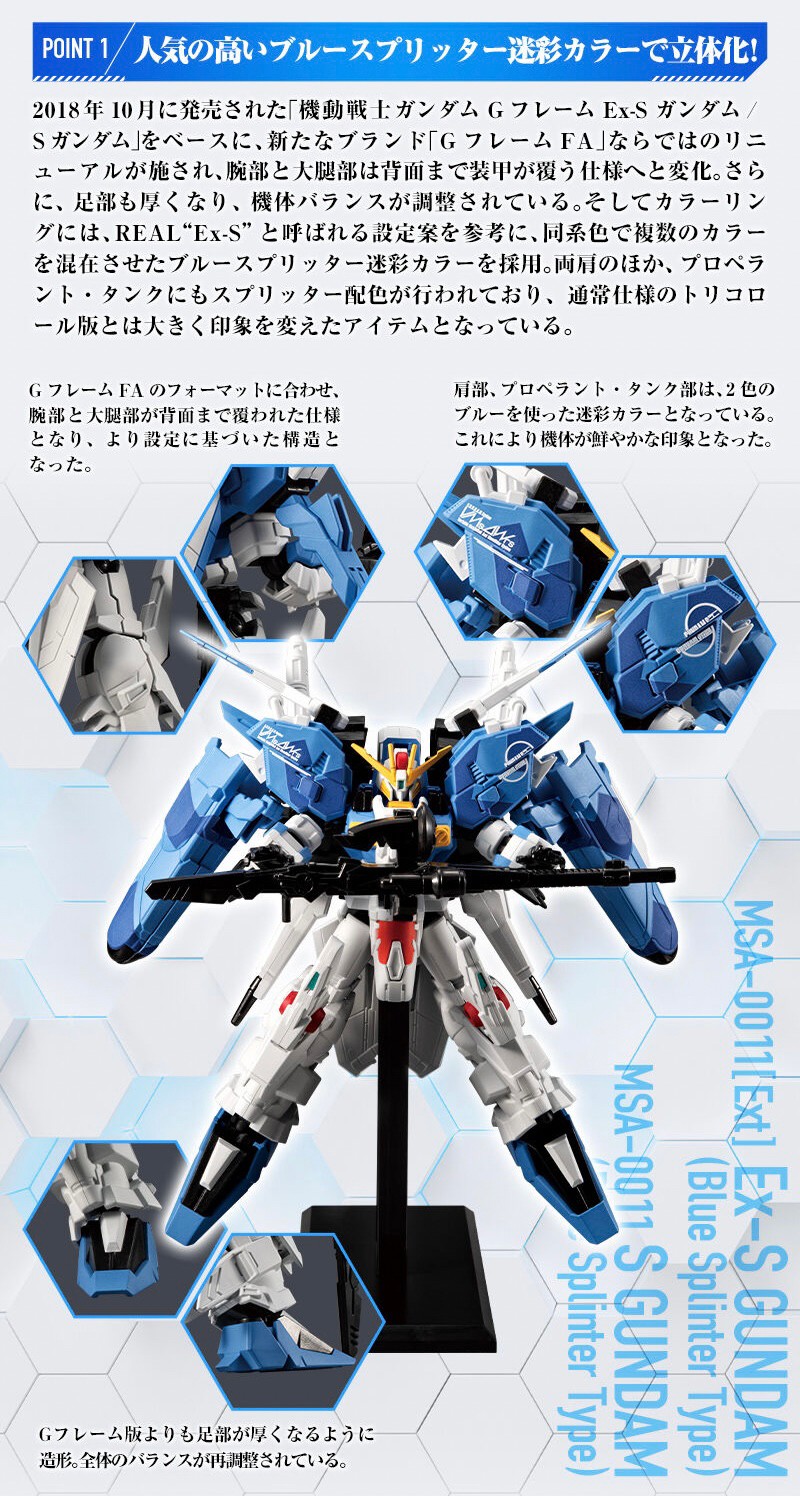 PRE-ORDER : MOBILE SUIT Gundam G Frame FA Ex-S GUNDAM/S GUNDAM (BLUE SPLITTER)