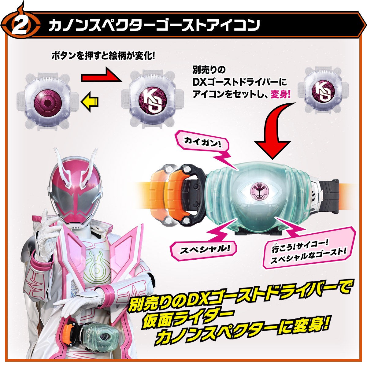 Masked Ride Saber -DX Specter Gekikou Senki Wonder Ride Book + Kanon Specter & Yujou Burst Ghost Eyecon by Premium Bandai (Limited)