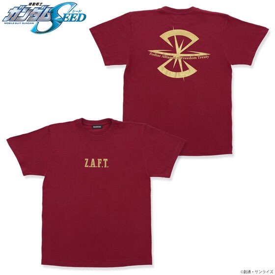 PRE-ORDER : Mobile Suit Gundam SEED Z.A.F.T. Mark Gold Print T-shirt