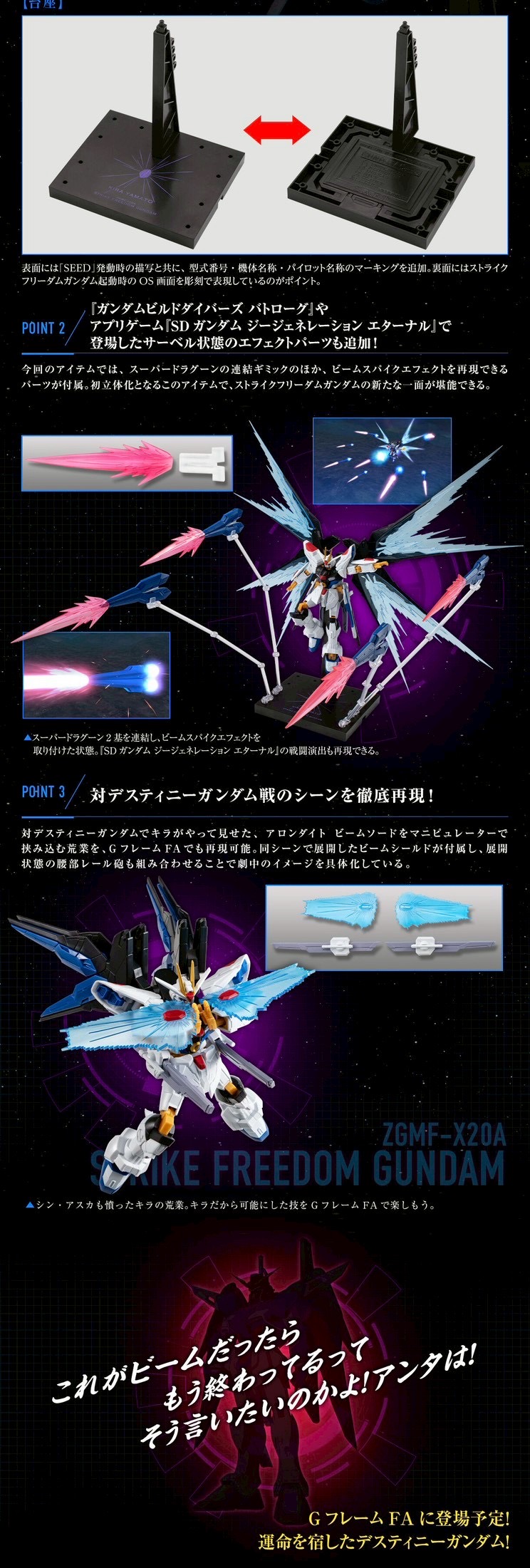 PRE-ORDER : Mobile Suit Gundam G Frame FA Strike Freedom Gundam Option Parts Set