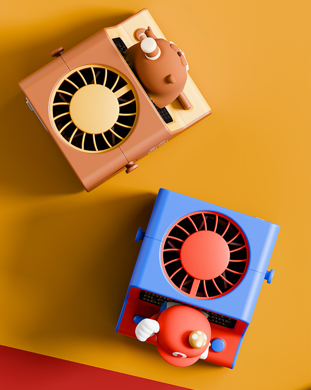 พัดลมมือถือ Portable Fan - Arcade Game - Mario / Panda / Brown Sugar