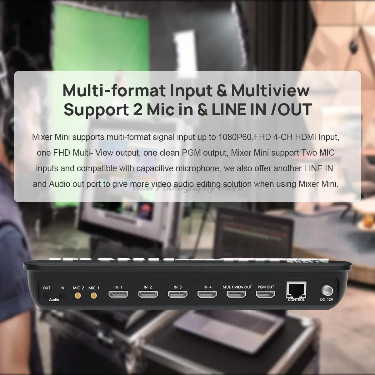 Cinetreak Mixer Mini Multi-Format Video Mixer Switcher 4 HDMI Inputs with USB 3.0 Video Capture PIP Chroma key Live