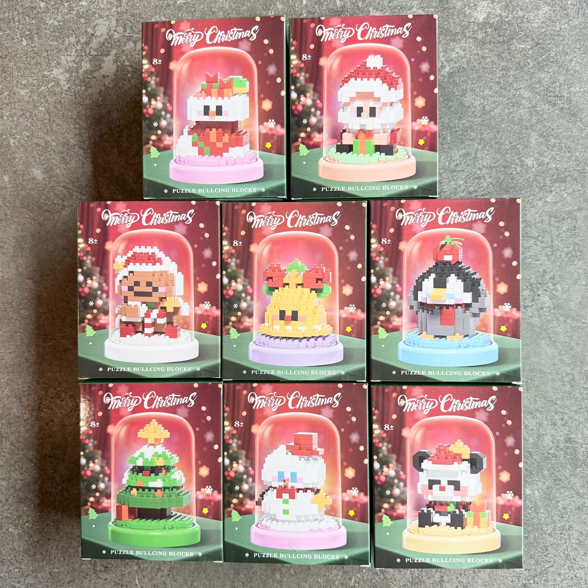 Merry christmas puzzle building blocks ( ชุดคริสต์มาสในแก้วโดมของขวัญ )