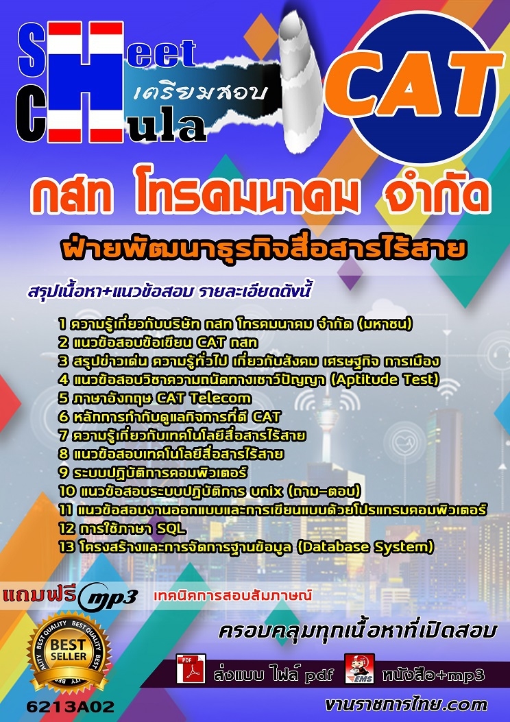 6213A02แนวข้อสอบ ฝ่ายพัฒนาธุรกิจสื่อสารไร้สาย กสท