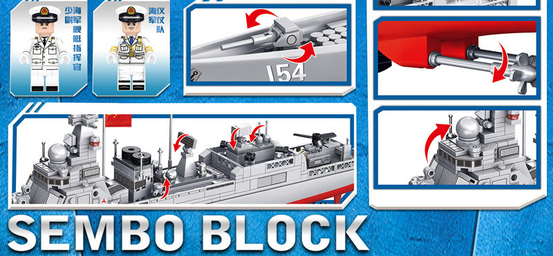 Sembo block 105711 war ship 633pcs
