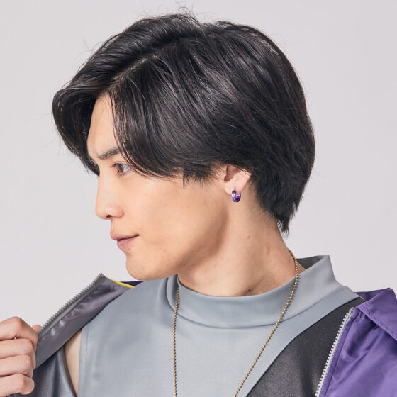 PRE-ORDER : Bakuage Sentai Boonboomger x AIKA ELECTRONICS Bun Violet/Homura Sakito Hoop Earrings (One Ear)