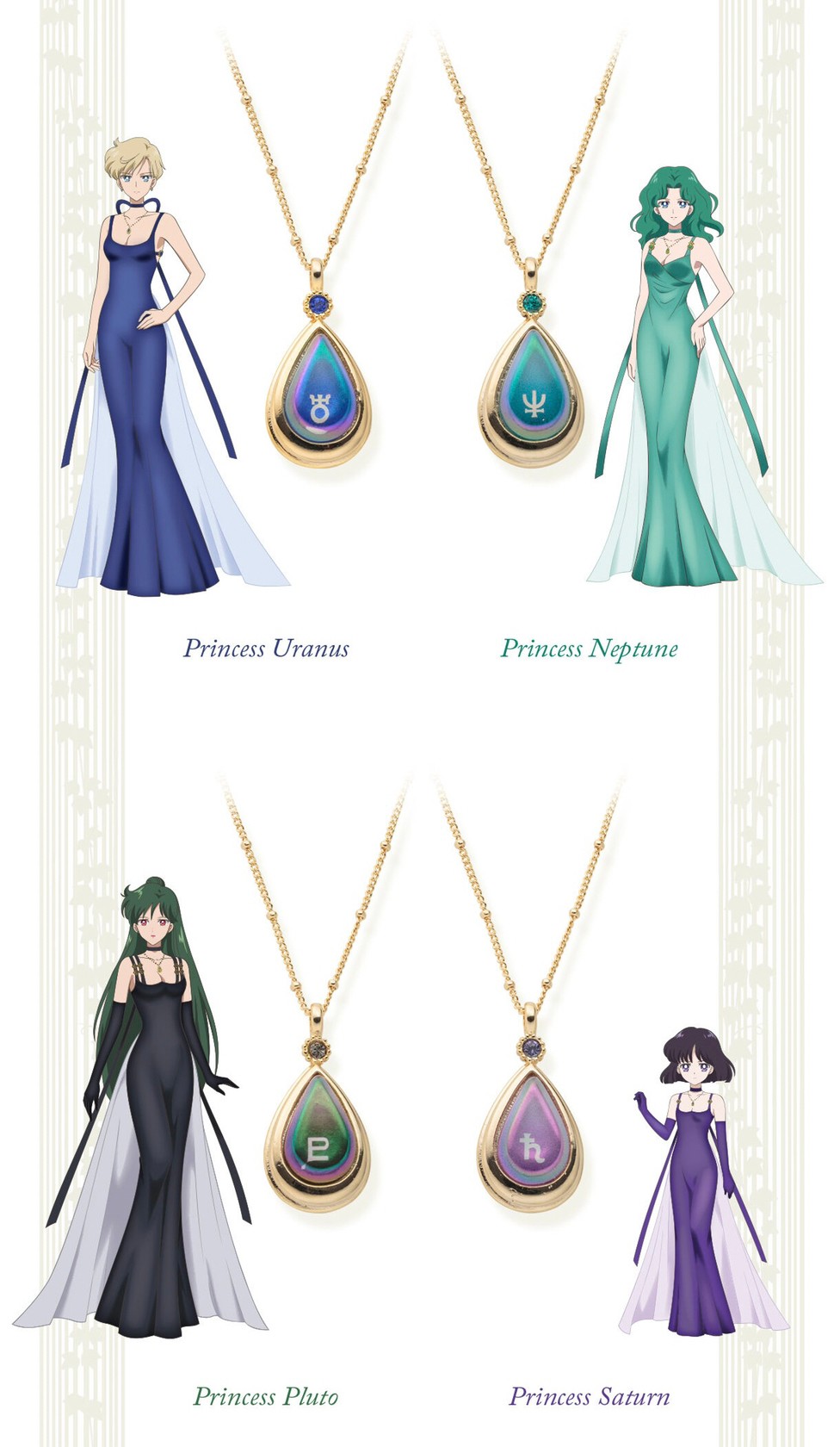 PRE-ORDER : Pretty Guardian Sailor Moon Sailor Princess Pendant & Legendary Holy Grail Pendant