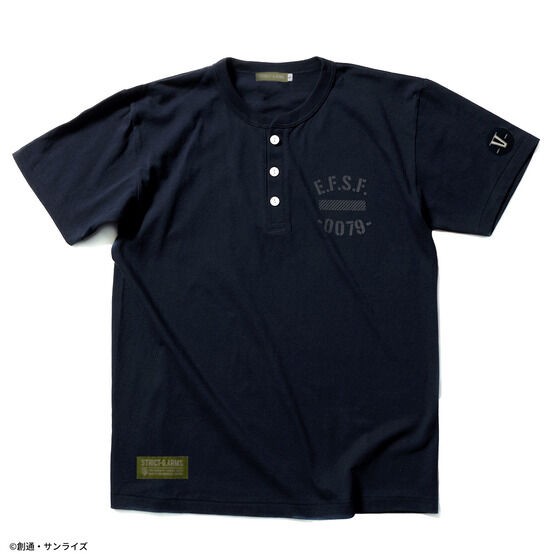 PRE-ORDER : STRICT-G.ARMS "Mobile Suit Gundam" Henley Neck Short Sleeve T-shirt Reflector
