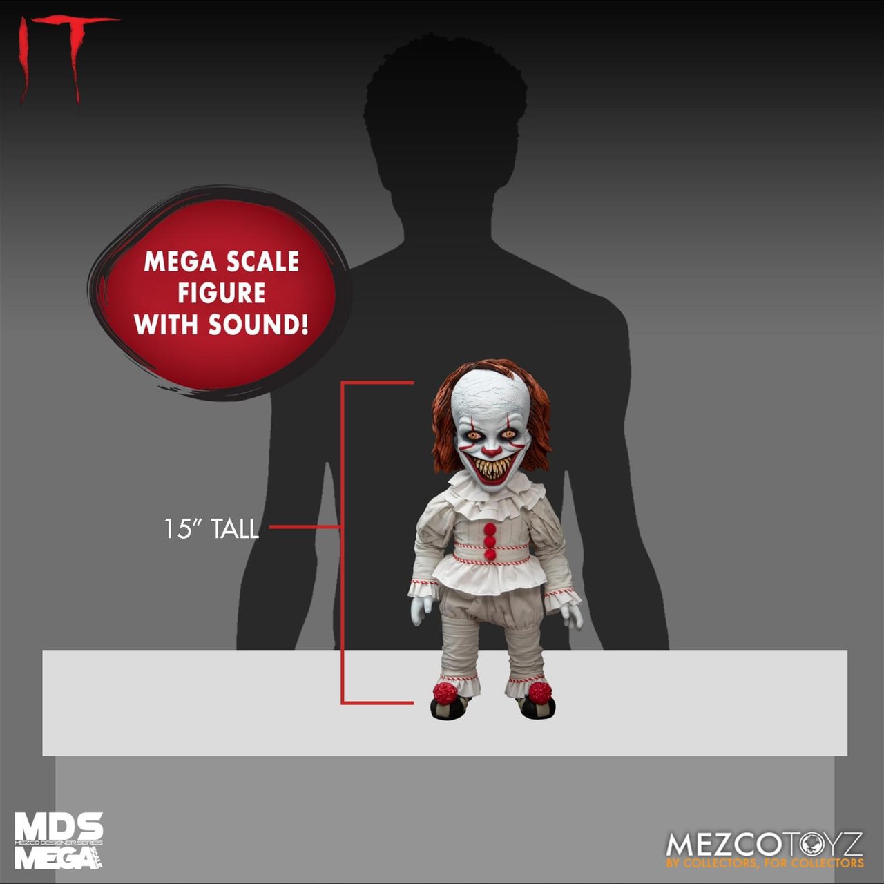 Pre-order : MDS MEGA SCALE IT: TALKING SINISTER PENNYWISE BY MEZCO TOYZ